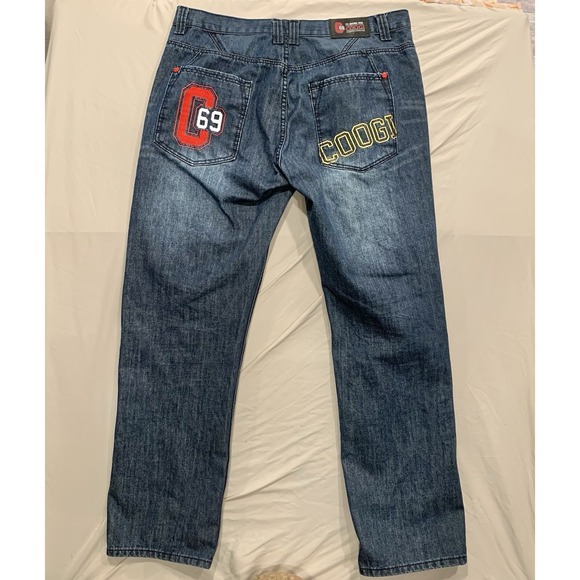 Coogi Australia Jeans W38 L34 C69 Logo Hip Hop Denim Y2K Streetwear Baggy Grunge - Picture 1 of 14